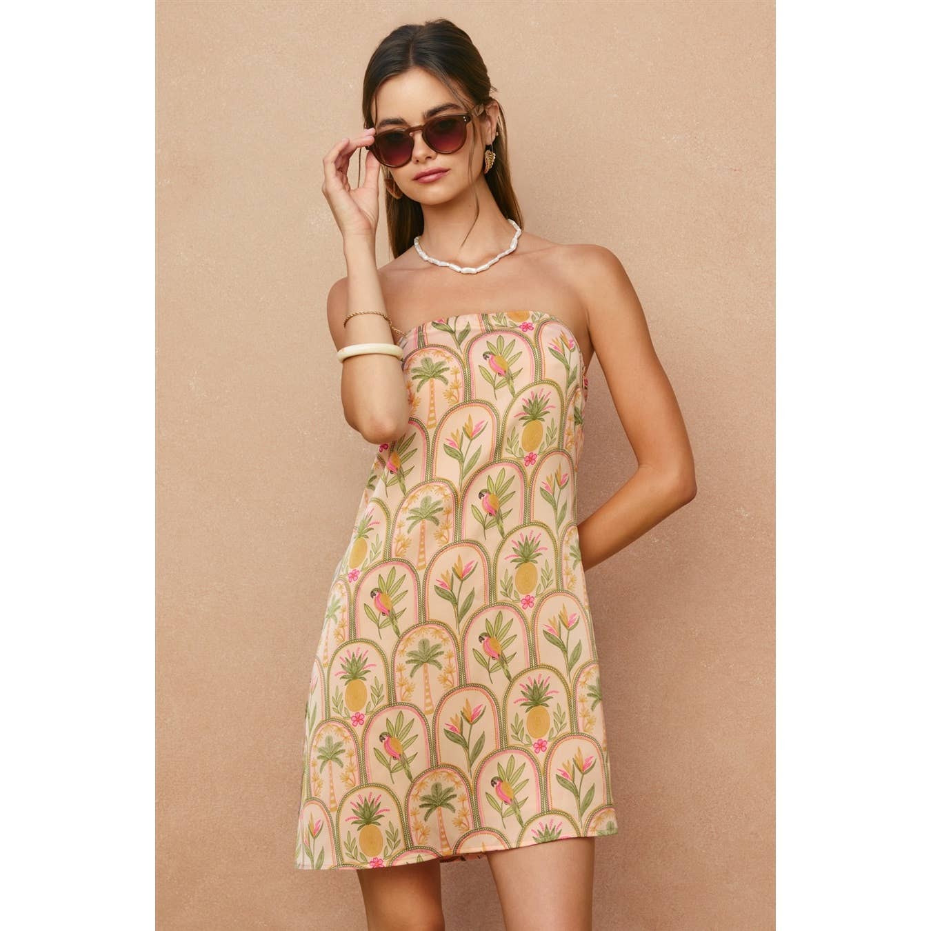 Hear That Strapless Back Detail Mini Dress: