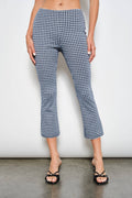 TATIANA CROP FLARE PANTS: Navy Multi / M