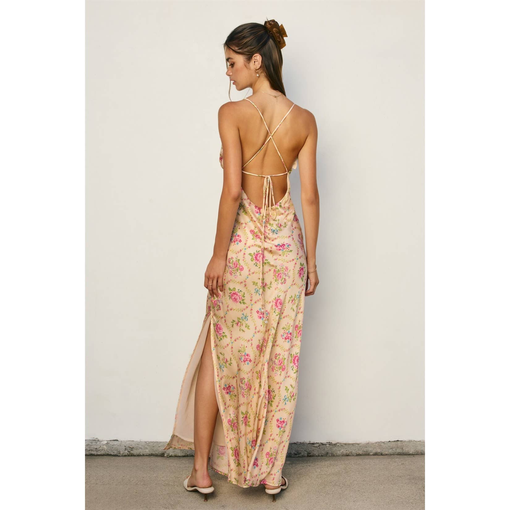 Eternal Afternoon Ruffled Triangle Bust Maxi Dress