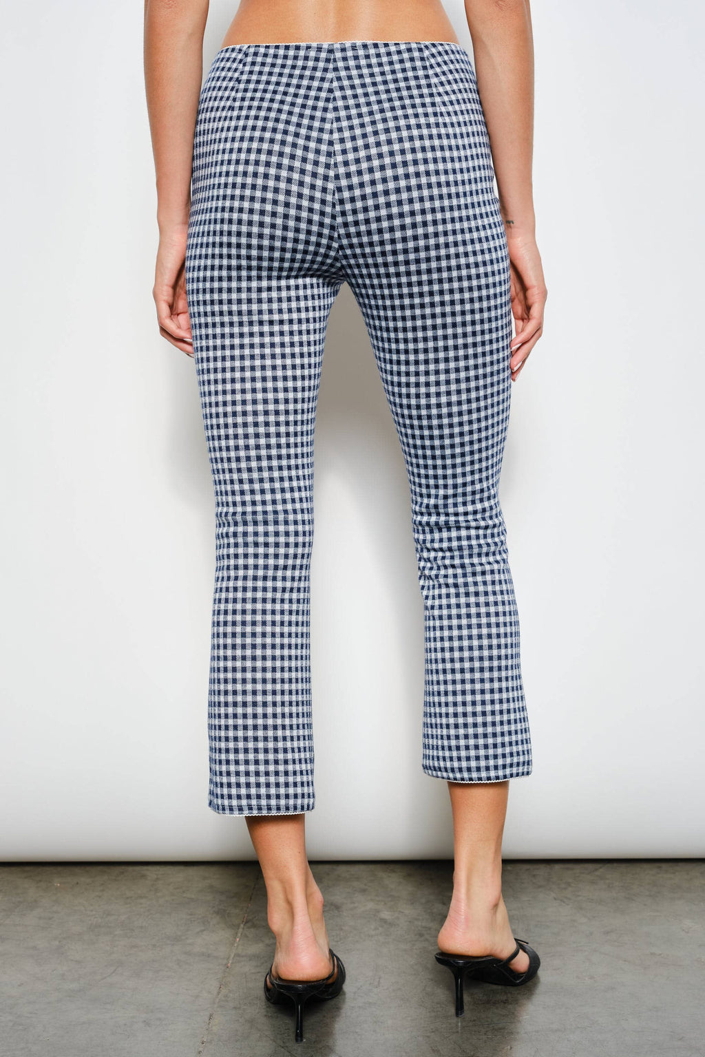 TATIANA CROP FLARE PANTS: Navy Multi / M