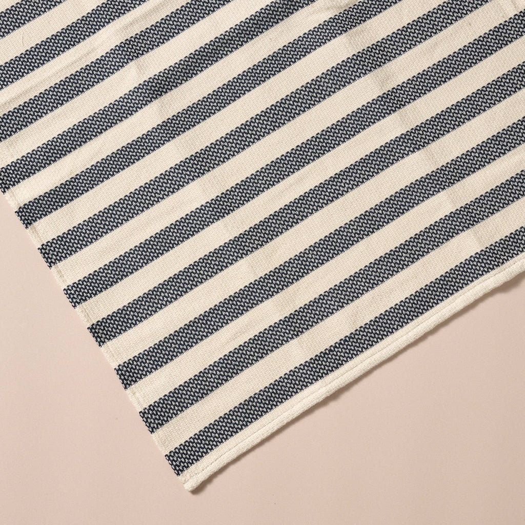 Multi-Striped Cream Black Tea Towel Set