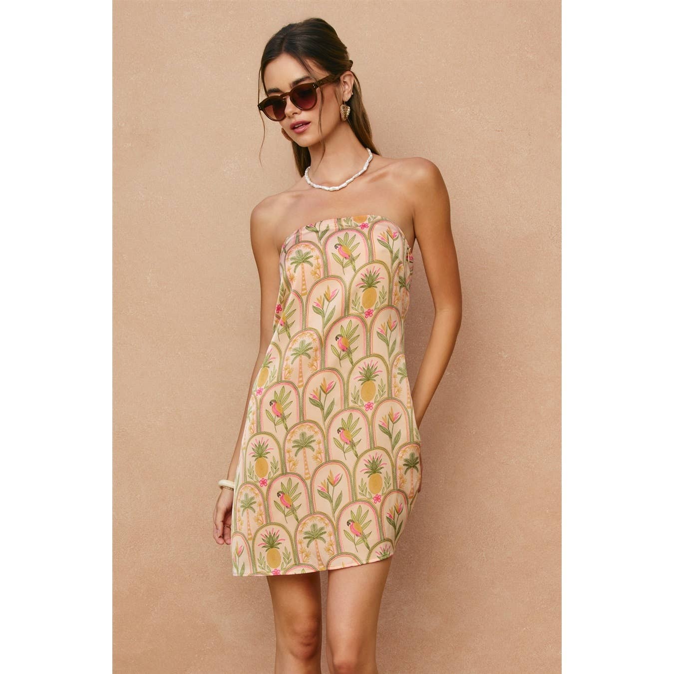Hear That Strapless Back Detail Mini Dress: