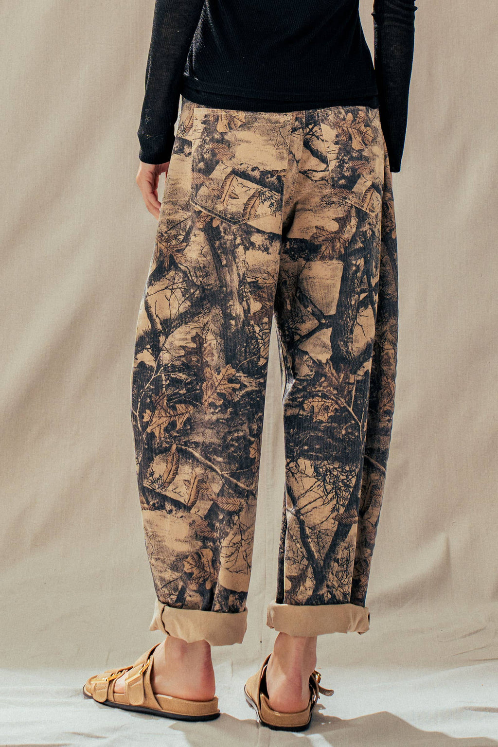 Camo Print Cotton Balloon Pants: CAMO / S-M-L:2-2-2